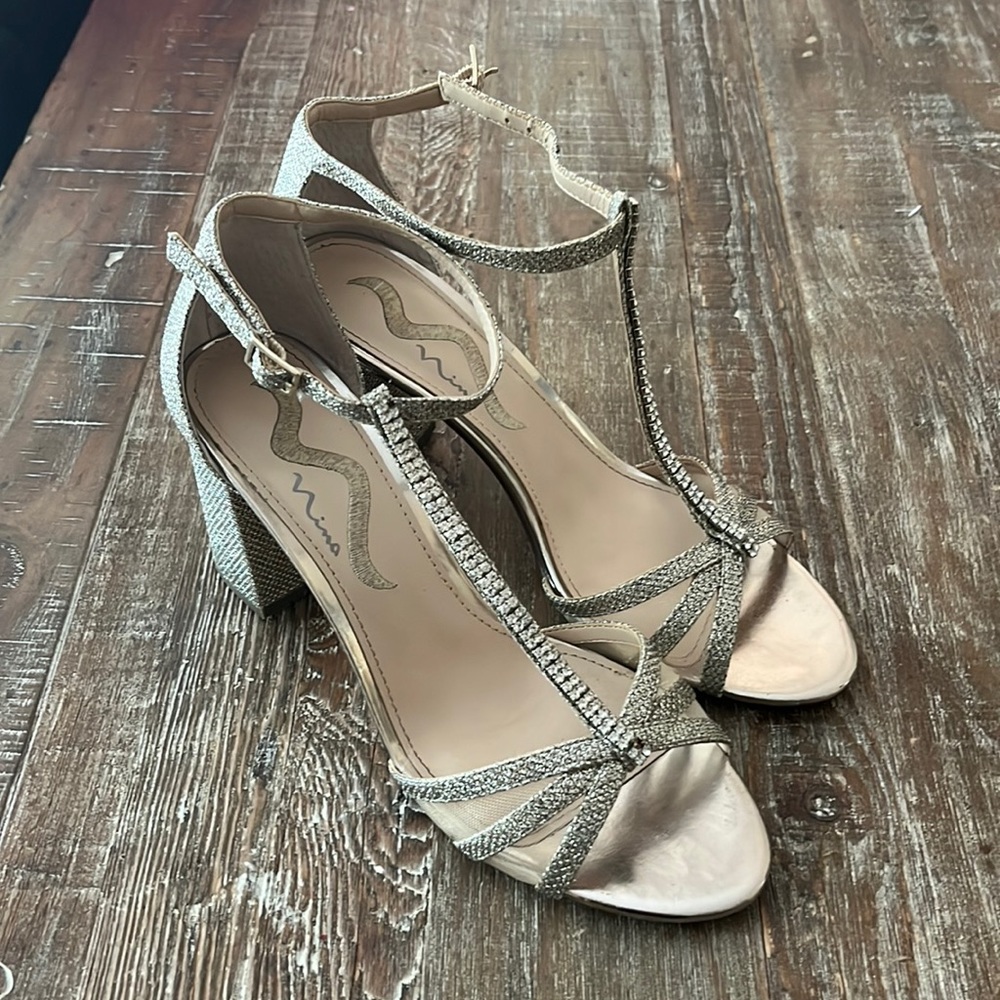 Nina Latte/Gold Dreamland Heels size 8